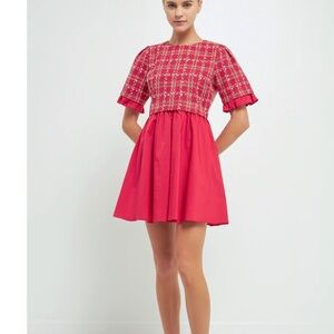 English Factory tweed mixed media dress. Perfect dress for Christmas! Worn once.